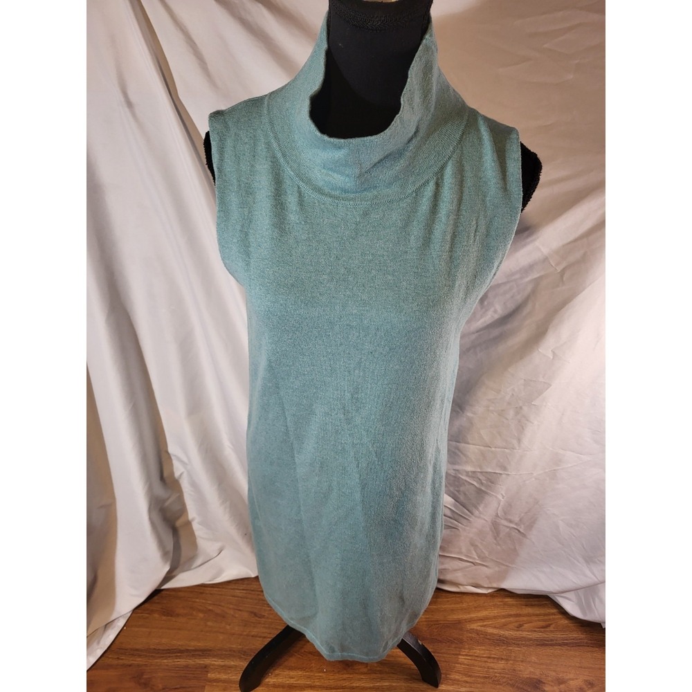 Burgess Size Small Light Blue Sleeveless Mock Neck Sweater Dress